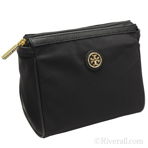 Riverall Tory Burch Cosmetic Bag Tory Burch Cosmetic Bag Case Dena Nylon Black X Leather 28159309 001 Toryburch