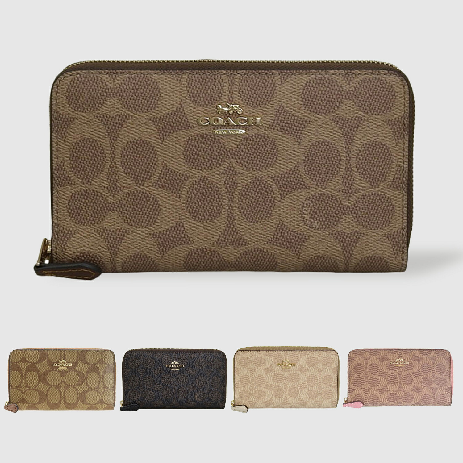 コーチ 財布 COACH ラウンドファスナー 中長財布 シグネチャー 男女兼用 アウトレット品 88913ime74 cw781imx カード入れ 多い レディース ブランド レザー 本革 送料無料 30日間返品保証 一粒万倍日
