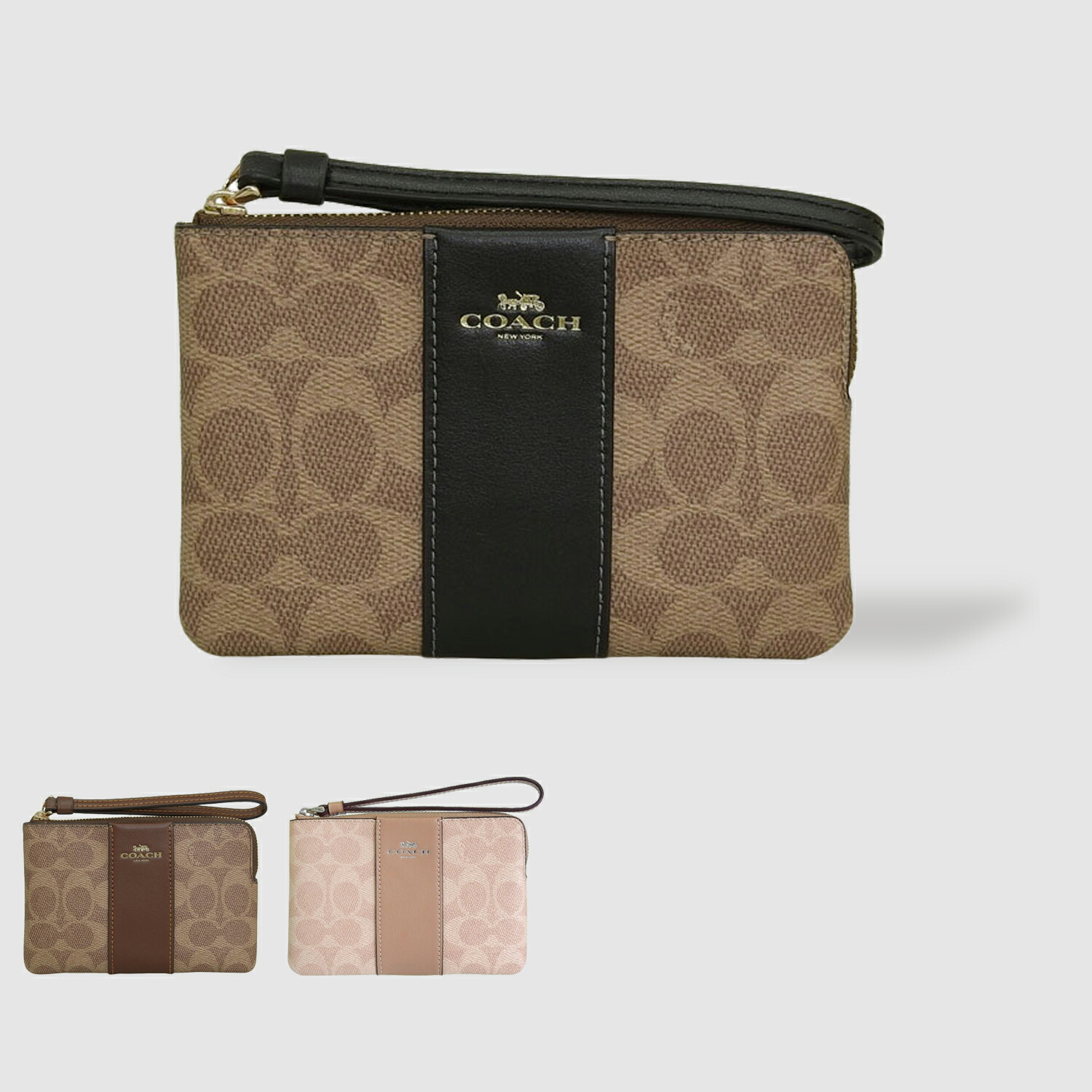 コーチ職 小物 レディース 合財袋 降車口品 CRN ZIP SIG LTH STRP CW854 COACH