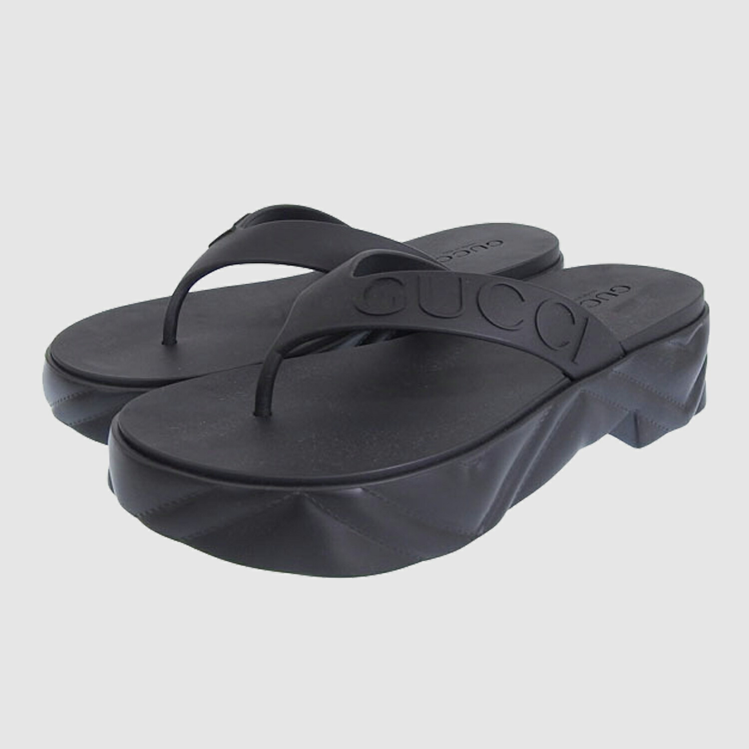 美品　GUCCI フラットサンダル　36 GUCCI グッチ フラットフォーム ホースビット サンダル ラバー