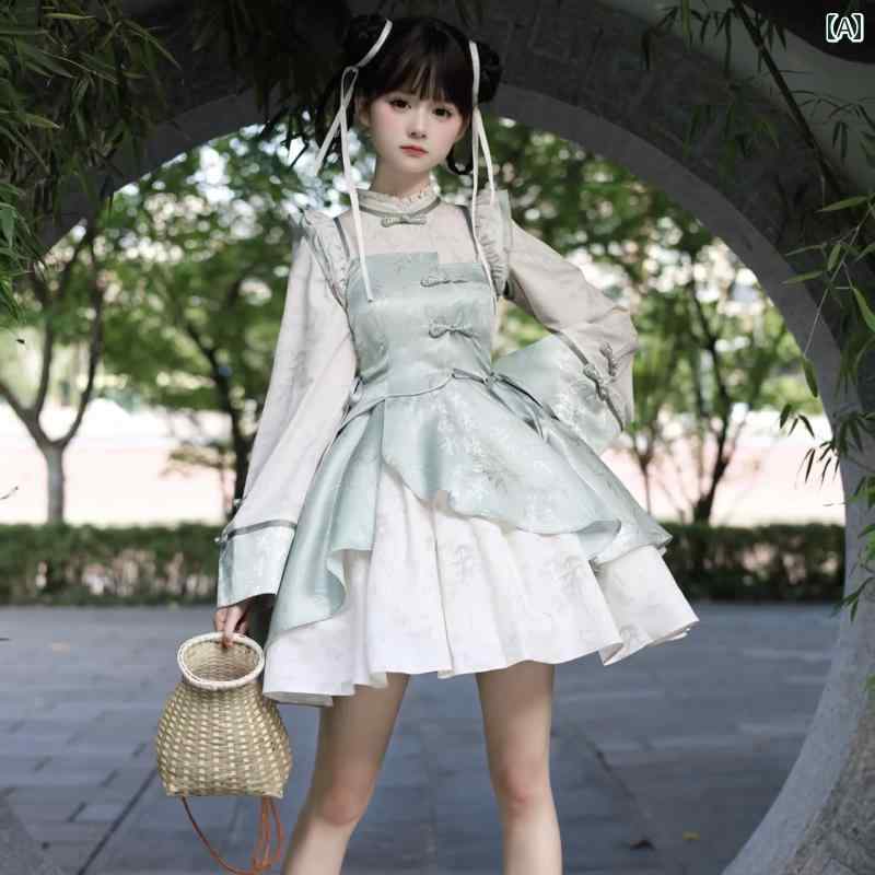 楽天市場】漢風 ロリータ服 改良版漢服 漢風シャツ 長袖シャツ