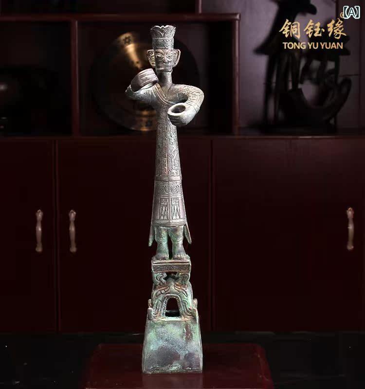 アンティーク　雑貨　飾り 銅 豫 園 三星 堆 博物 館 装飾 立像 ブロンズ 研究 レトロ 文化と 創造的な な 贈り物