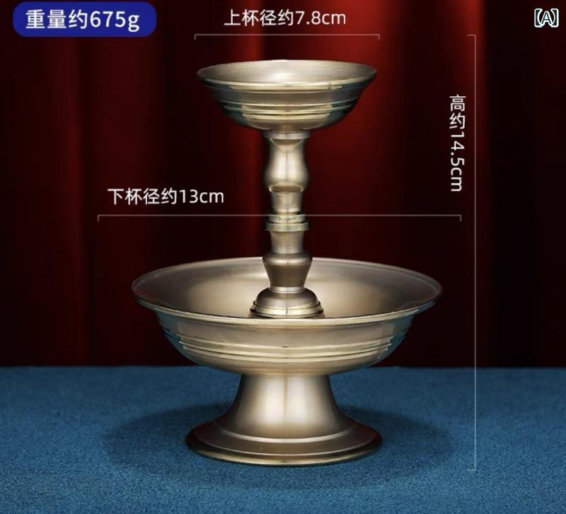 アンティーク　雑貨　飾り Yier Culture ネパール ブロンズ ダルマ プロテクター カップ F ホール 礼拝 用品 セット中 サイズ
