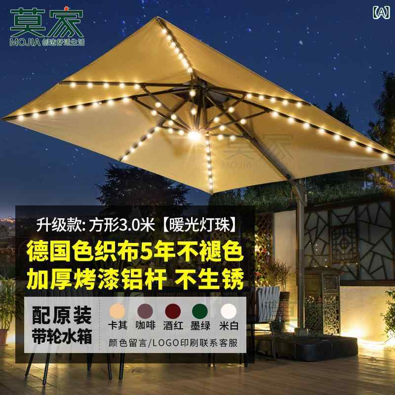 サンヴィラ 10フィート (3m) LEDライト付 マーケットパラソル ネイビー系 アンブレラ 1710534 台座なし R2408-247 140075772936222.jpg