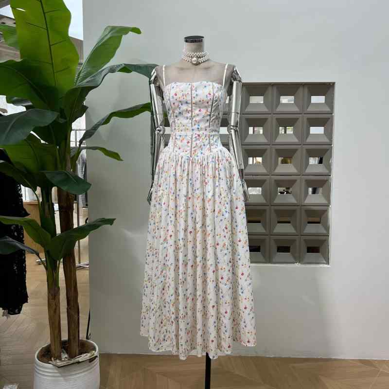 ワンピース レディース フレンチスタイル 肩紐 ワンショルダー 花柄プリント ロング丈 背が高さ女性用 長身 かわいい 気品 軽量 女性らしい シルエット 春夏 通勤 普段使い デート 花柄 フレンチ ロングドレス