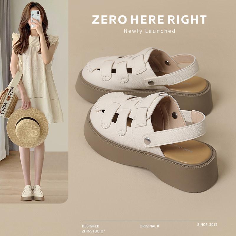 サンダル レディース 夏 厚底 人情本 2way 穴あき つま先覆いかぶせる パステル色の精神 スコート合わせ 砂浜シューズ 軽さ 伸縮性 吸湿速乾