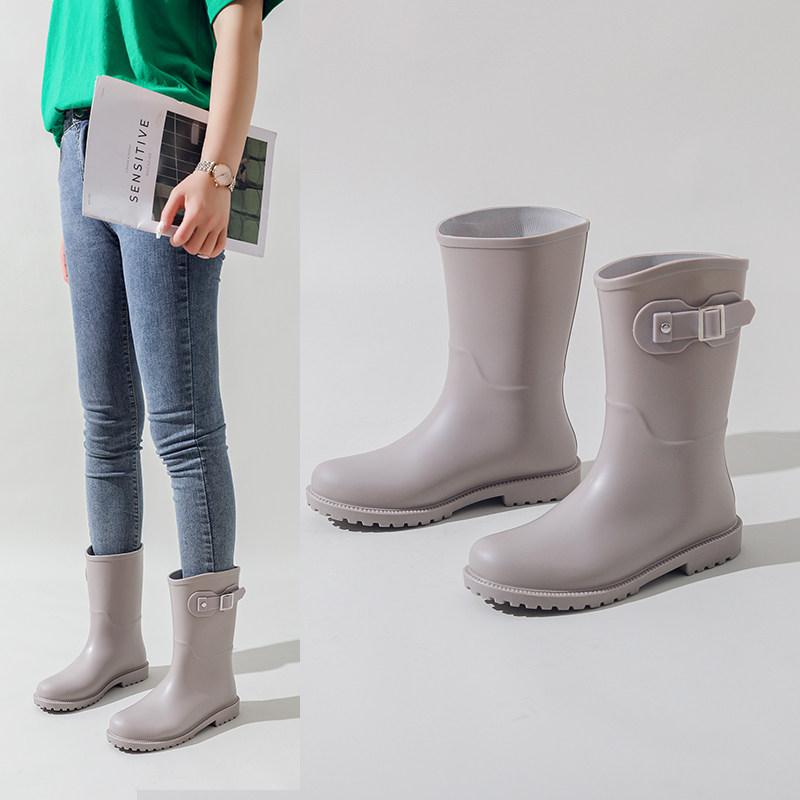 レディース 雨靴 ピンク 防水 防滑 バックル アウトドア ゴム 軽量 通勤 普段使い 伸縮性 吸湿速乾 女性用 レインシューズ