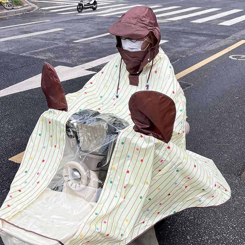 雨披 女性用 電動自転車用 全身防水 暴風雨対応 バイクサイクリング 通勤 普段使い 大型 厚手 ポンチョスタイル 軽量 コンパクト 撥水加工