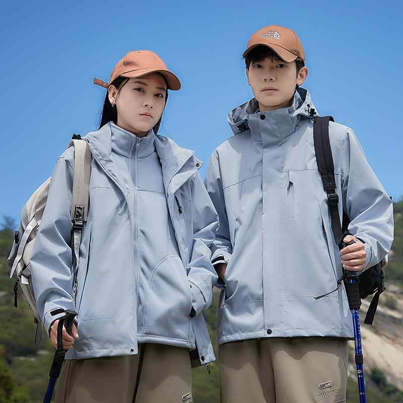 アウトドア 上衣 男女兼用 歳月冬 防風 雨合羽 耐摩耗 山登り 難民キャンプ 旅する用 三一緒になる 取りはずし フリース 軽さ 耐久性 ポリエステル 混紡 伸縮性 吸湿速乾
