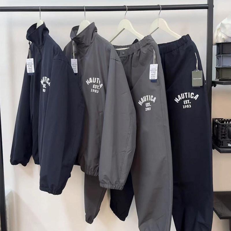 メンズ コーチジャケット パンツ セット ナイロン ゆったり フィット スポーツウェア 街着 軽量 耐久性 通勤用 アウトドア