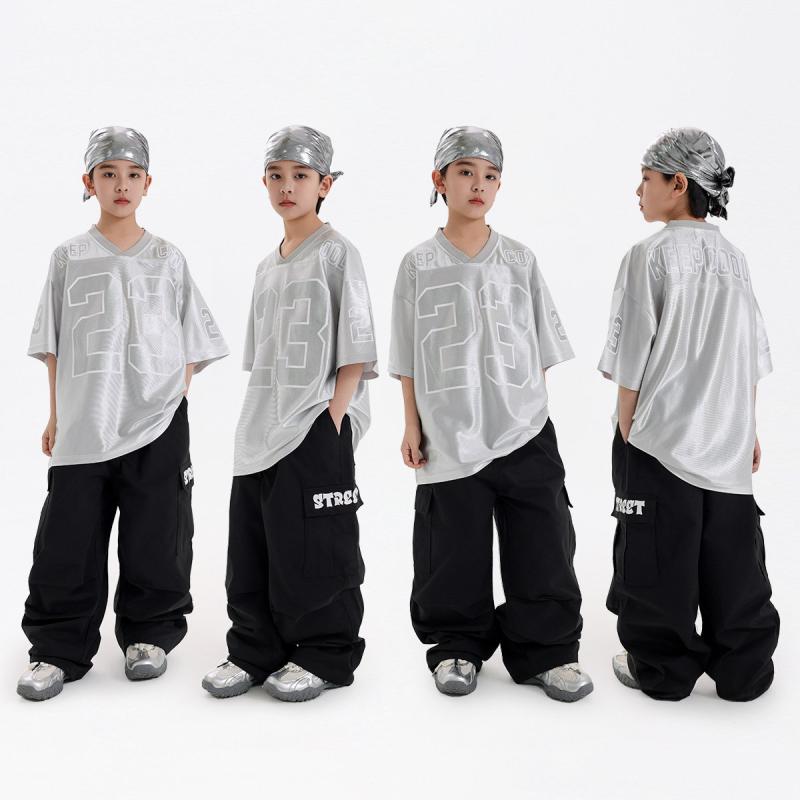 男の子 夏 短袖 ヒップホップ ダンス 服セット ストリートファッション 子供服 ダンスパフォーマンス 軽量 伸縮性 吸湿速乾 通学 通勤 普段使い カジュアル