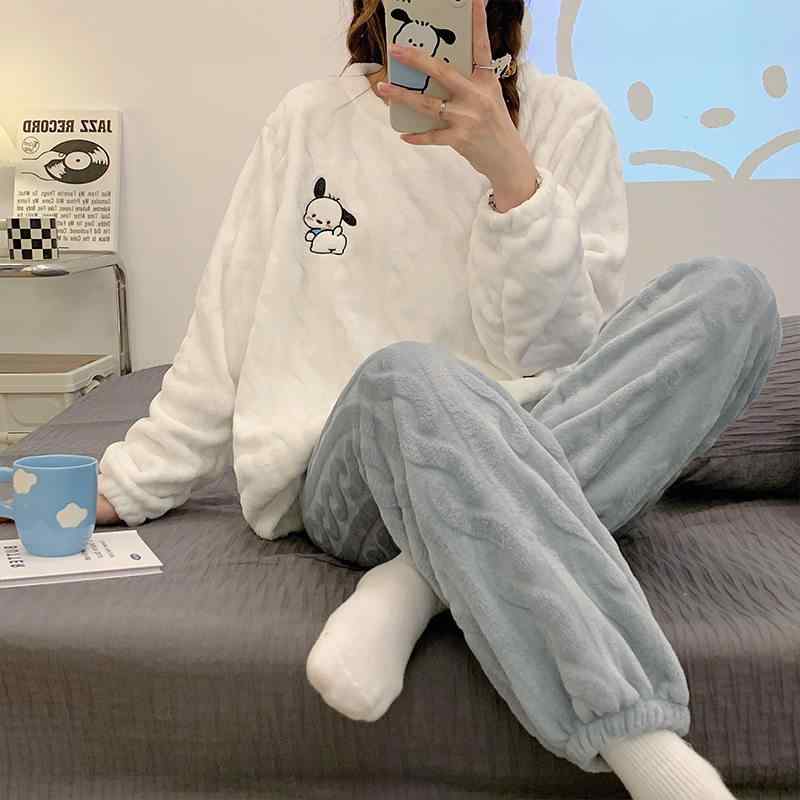 パジャマ レディース 秋冬 コーラル綿ネル 朦朦たる 生あたたかい ゆったり 愛くるしげ 愛くるしげ 御部屋着 書き割り 老人ホーム御召しもの 御部屋御召しもの 保温性 パステル色の 出どころ 伸び伸びする