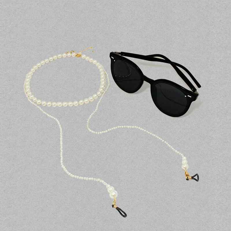 メガネチェーン レディース 貝殻 パール ネックレス 一体型 シンプル ファッション アクセサリー 防失くし 防落とし 首掛け サングラス 対応 軽量 スタイリッシュ 日常使い