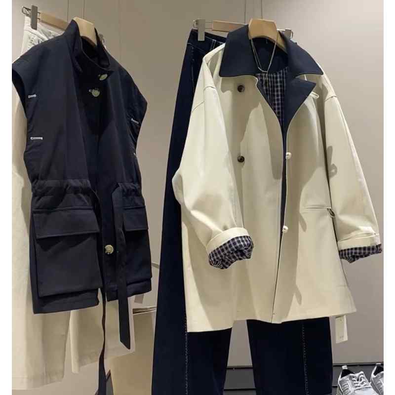 トレンチコート レディース ショート丈 白 春秋 カジュアル 高級感 小柄対応 軽量 アウター 普段使い ストレッチ素材 防水加工 ビッグシルエット Vネック ブラック ピンク系 アイボリー