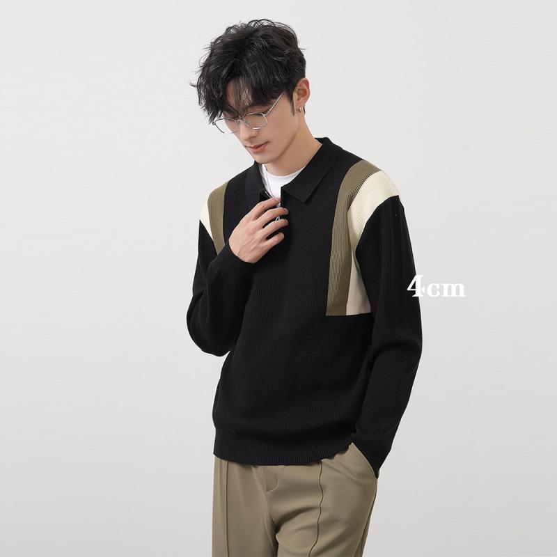 メンズ 編み物 スポーツシャツ 長袖 黒いこと 秋冬 下げ翼色つや プルオーバー 優しいこと トップス 座標軸輪っか 吸湿速乾 伸縮性