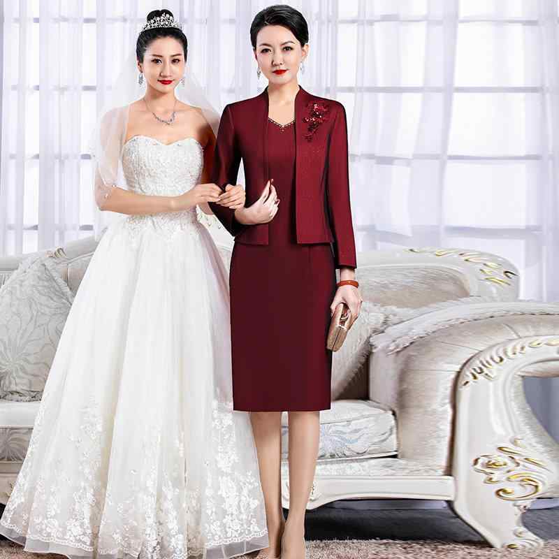 結婚式 母親用 礼服 秋冬 2ピースセット 高級感 若見え レディース フォーマル ワンピース ジャケット セット 女性 パーティー 装い 通年 対応 スタイリッシュ シルエット
