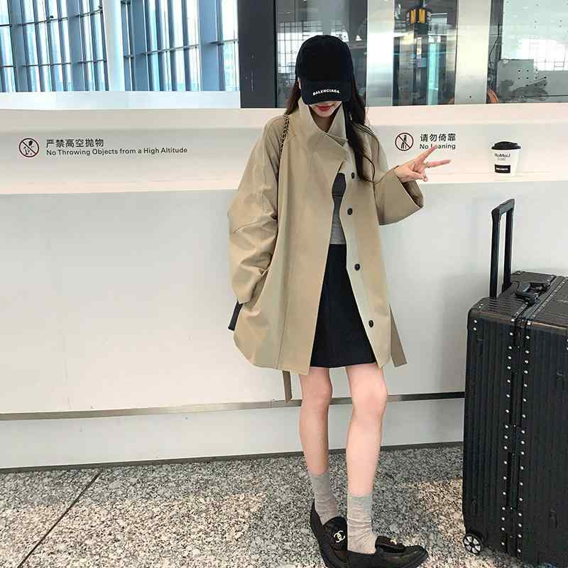 トレンチコート お上さん用 中長丈 秋 韓国系 御前上等感 小っちゃい相応う 今めかしい 軽さ 普段使い走り 厚地の外套 アウター