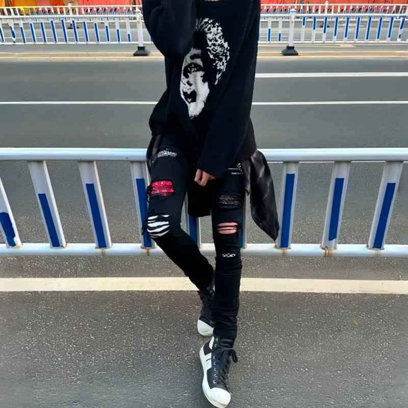 レディース ジーンズズボン下 ヒョウ柄 花柄 うつり変わり 破れ目 継ぎ切れ ご機嫌酉の方角 か細い スキニー 伸ばすこと 心地好い 普段使い走り 綿織物混 軽さ