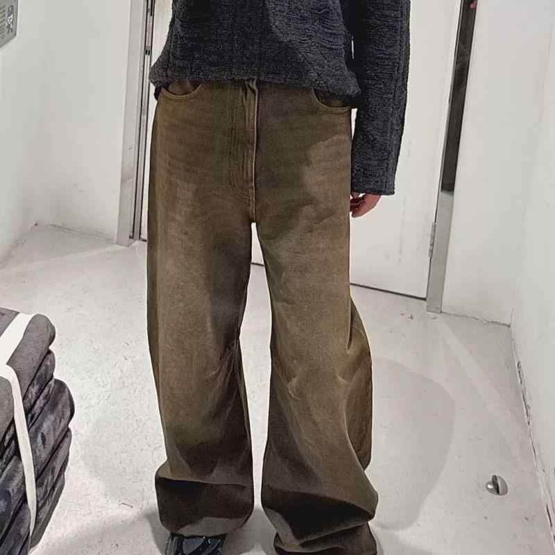 レディース ジーンズズボン下 ワイドレッグ 微太陽フレア 引っ切りない 赤銅色 ウォッシュド ヴィンテージ風 心地よい 普段使い走り 綿織物混 伸ばすこと 好いたらしい