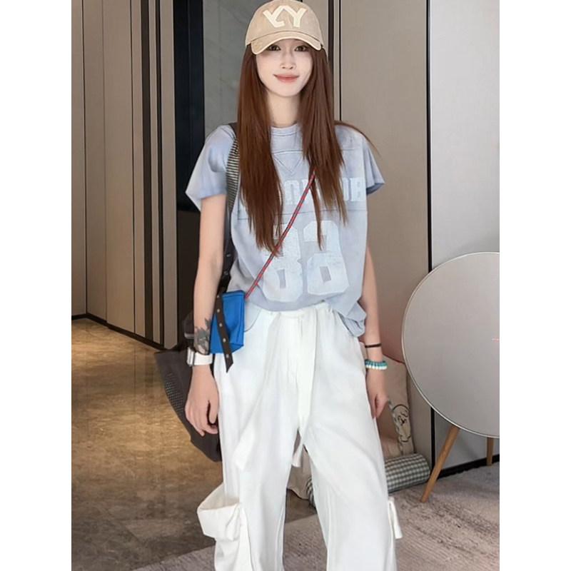 Tシャツ レディース 短袖 夏 個性 小衆 被らない スタイル カジュアル トップス 普段使い 軽量 コットン 混 ユニーク ファッション
