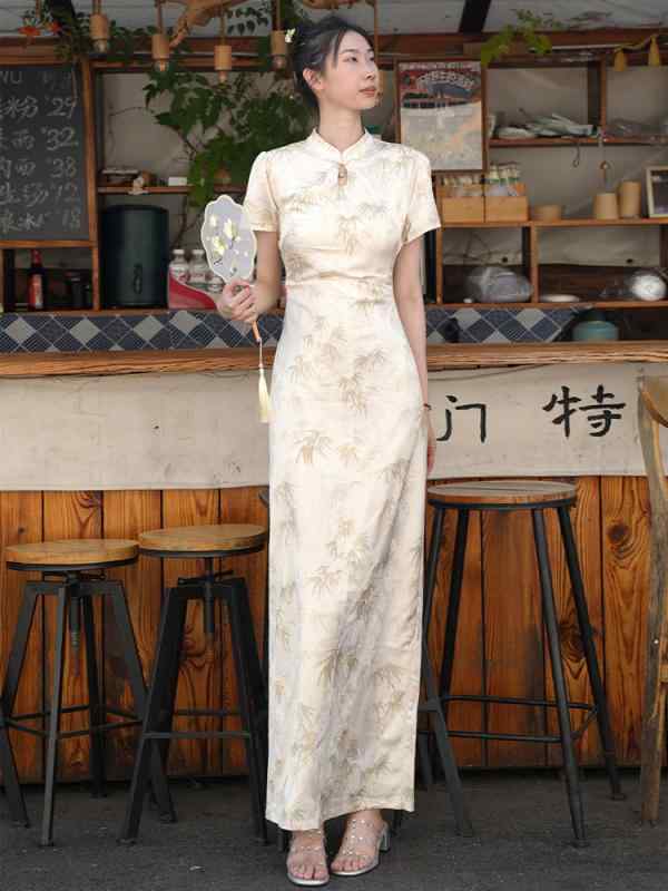 レディース 瀬戸もの御召しもの 中国風 ロング丈 足関節丈 夏用 高身たけ相応う 型 窈窕たる 軽さ 通気性 吸湿速乾 衣装 御召しもの