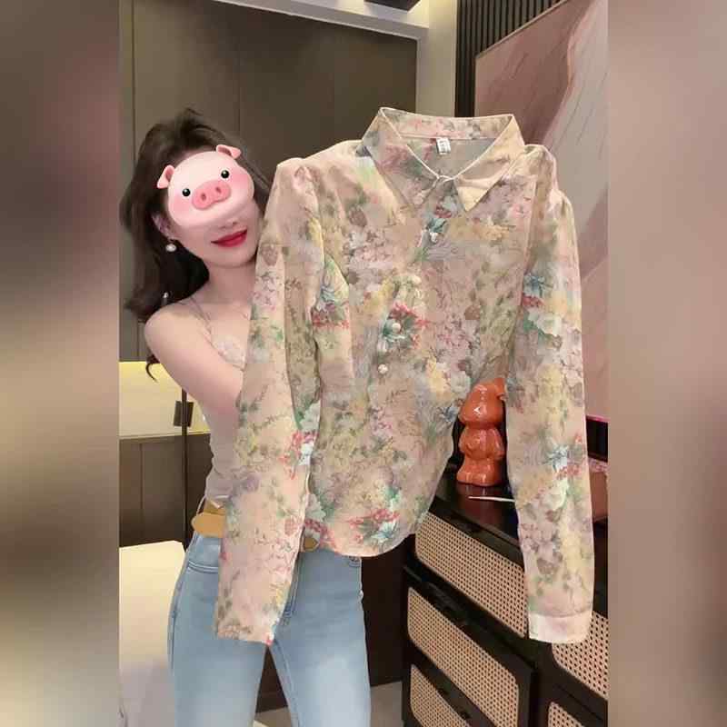 レディース プルオーバー 長袖 レトロ 花柄 吸いつける的  軽熟風 春 磨き上げる 上品さ トップス