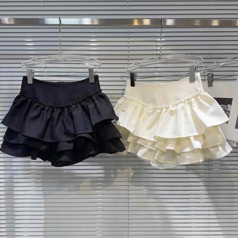 レディース 春夏 ハイウエスト フレア ミニスカート 多層レース 甘辛ミックス ボリュームシルエット チュールレイヤー 膝上丈 軽量素材 普段使い