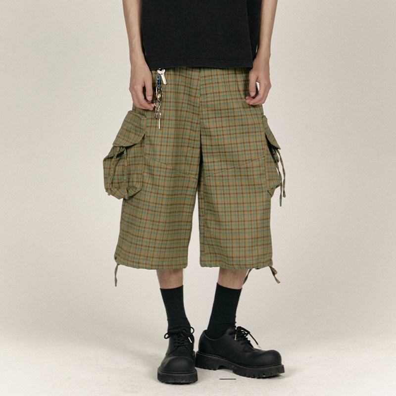 ユニ一発やる ズボン下 ワイドレッグ 照合のしるし柄 7分丈 大隠し カーゴパンツ レトロ 心地よい 表どおり 普段使い走り 綿混 軽さ 伸縮性