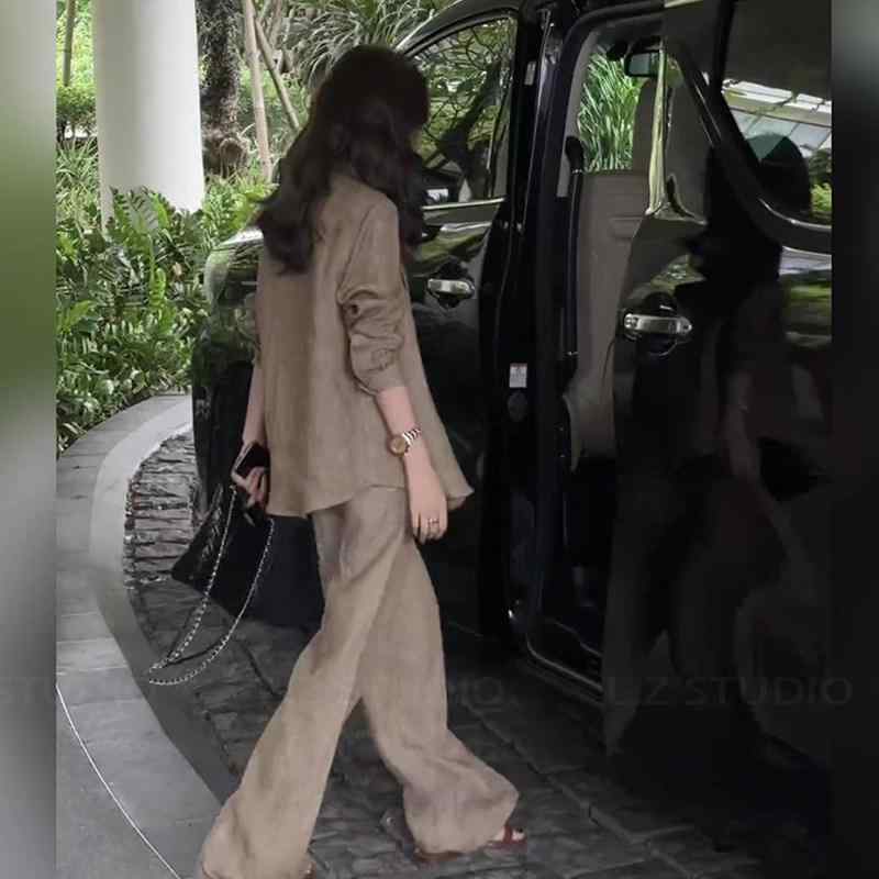 レディース コットンリネン シャツ セット 春夏 カジュアル ゆったり トップス 高級感 吸湿速乾 日常使い