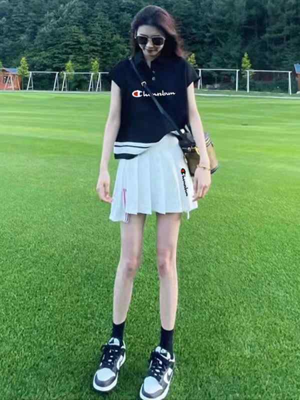 レディース 夏 学院風 スポーツセット かわいい ポロシャツ プリーツスカート トップス スカート 組み合わせ ファッション スクールスタイル 普段使い