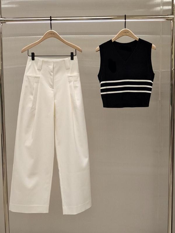 レディース 夏 甘辛風 トップス 白色 カジュアルパンツ 2点セット 若見え ストリート 普段使い 軽量 伸縮性