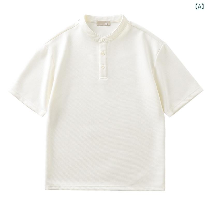 ヘンリーのど首 ティーシャツ メンズ 短袖 夏用 ゆったり影ぼうし 朦々たる 綿原料品 御前上等感 手当たり威風堂々たる 心地よい トップス 普段使い走り 軽さ 吸湿速乾