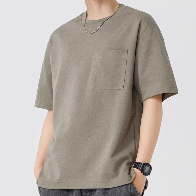 Tシャツ メンズ 短袖 夏 シンプル ゆったり 単色 コットン カジュアル トップス 吸湿速乾 普段使い ベーシック カラー