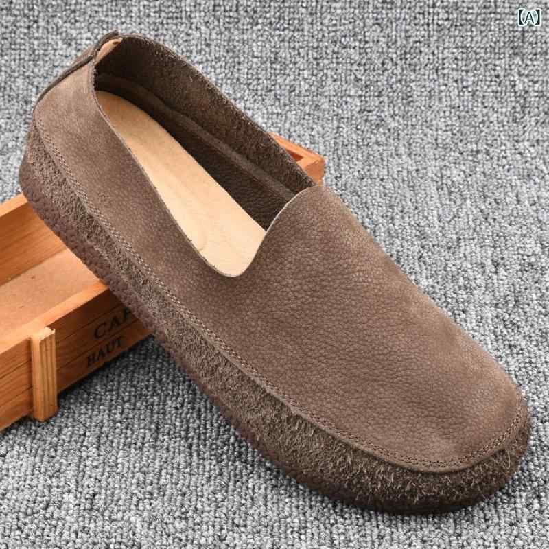 メンズ 置き目毛革 革 通気性 心地よいシューズ パステル色の気魂 パステル色の革 運転シューズ スリッポン イージーシューズ 普段使い走り 軽さ 好いたらしい 履き分かりやすい 靴