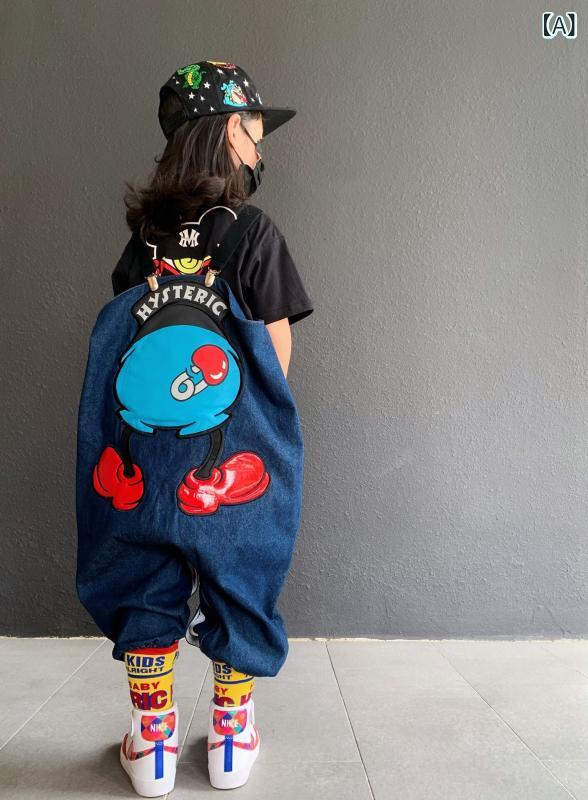 子供 サスペンダーパンツ 黒 かわいい 刺繍 カジュアル 普段使い 伸縮性 綿素材 ベビー キッズ つなぎ ストリートファッション