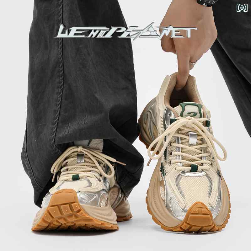スニーカー ユニセックス レトロ アウトドア ダッドシューズ 厚底 身長アップ ジョギング スポーツ カジュアル ランニングシューズ 日常使い 軽量 伸縮性｜リバーパディ