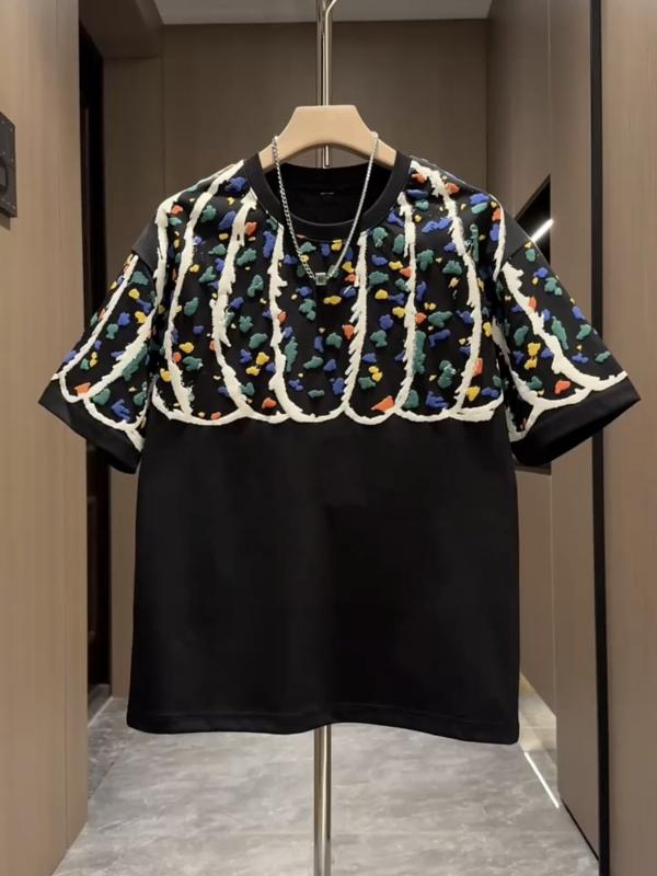 メンズ 短袖 Tシャツ 夏用 グラフィティ プリント クルーネック カジュアル トップス 個性 普段使い ファッション コーディネート