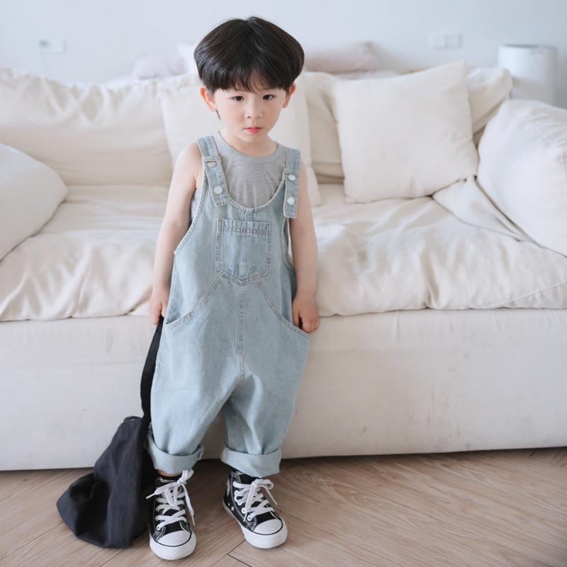 キッズ オーバーオール 夏用 男の子 女の子 薄手 ソフト デニムパンツ ベビー 連体 長ズボン 伸縮性 軽量 普段使い 吸湿速乾 カジュアル