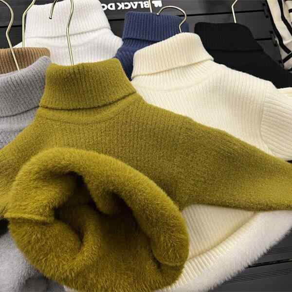 キッズ ハイネックセーター 秋冬 暖か 厚手 ニット ユニセックス インナー 伸縮性 柔らかい 保暖 ベースレイヤー 子供服 男女兼用 大きめサイズ