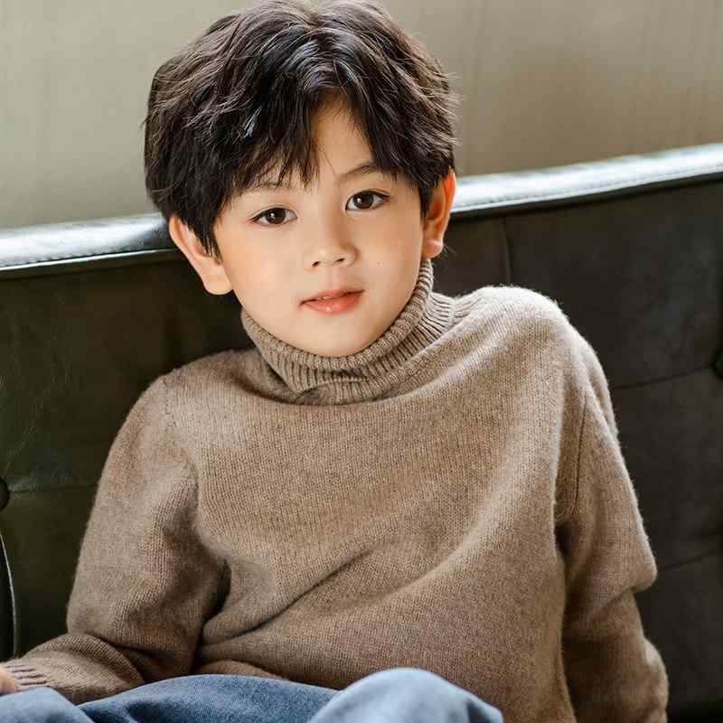 ちびっ子用 編み物プルオーバー ユニ一発やる ハイネック ティーシャツ 純絨毛 単色 秋冬 ベースレイヤー 情の籠もった原料品 普段使い走り トップス パステル色の 着心地 好いたらしい 伸縮性