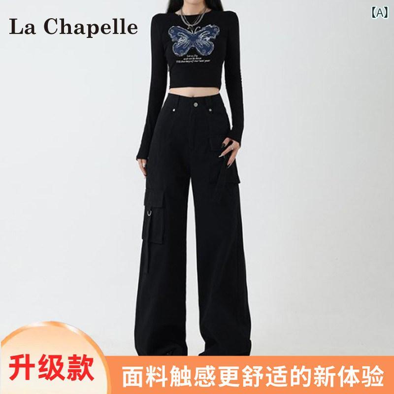 ワイドパンツ レディース ブラック 夏用 ストレート ゆったり カーゴ アメリカンスタイル カジュアル ストリート 普段使い 軽量 クール