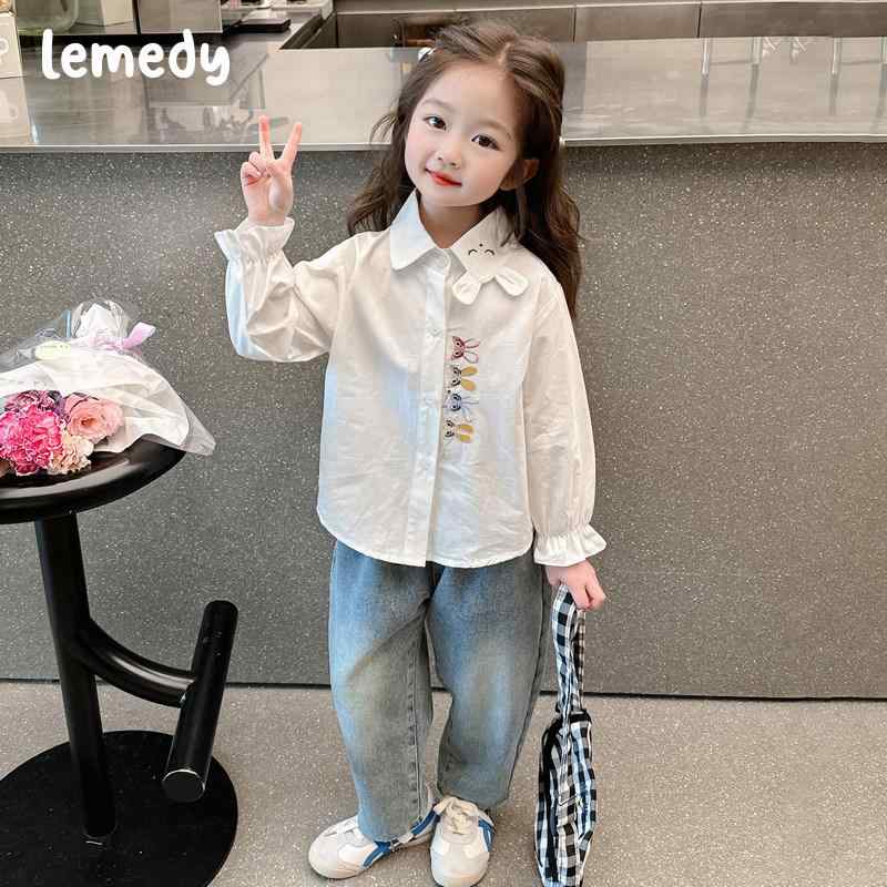 お嬢さん 長袖 プルオーバー 綿 下着類 秋用 ちびっ子服 トップス パステル色の原料品 日常使い走り 軽さ 伸縮性
