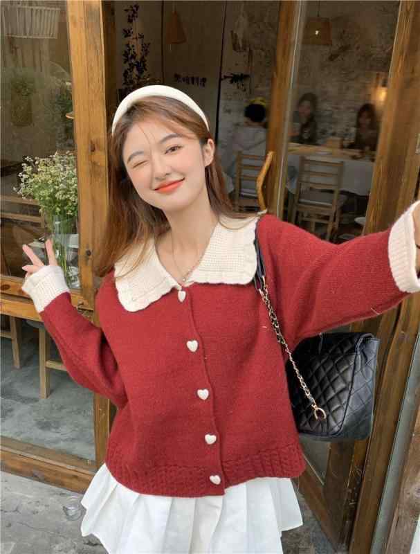 ニットカーディガン 女性用 赤 かわいい 厚手 ぬいぐるみ風襟 クリスマス 短丈 トップス 秋冬 暖か 伸縮性 普段使い 部屋着 軽量 切り替え ビッグシルエット ピンク系 アイボリー ブラック 通勤用 アウトドア コットン 麻 デニム 再生繊