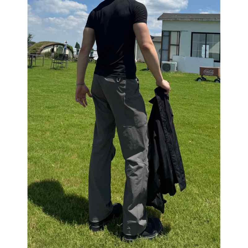 メンズ 秋用 登山パンツ ソフトシェル 防水 直筒 アウトドア ハイキング トレッキング 軽量 伸縮性 吸湿速乾 カジュアル 普段使い ポリエステル混｜リバーパディ