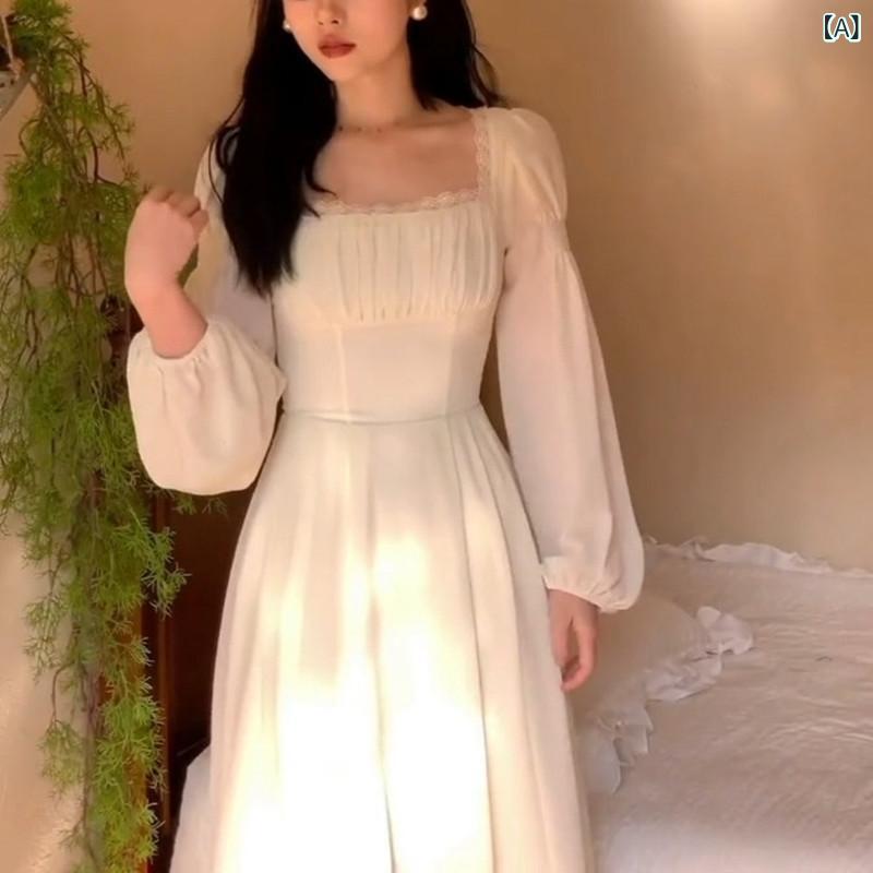 衣裳 レディース 秋冬 ロング御召しもの フレンチ表現スタイル 女子らしい シフォン原料品 真四角のど首 か細い影ぼうし 海岸地帯 溜まり場 軽さ 通い 普段使い走り 会う約束 お上さん向け パステル色の出どころ 吸い付ける的 ローマン的 ゆったり 着回し 秋秋冬 冬期 コ