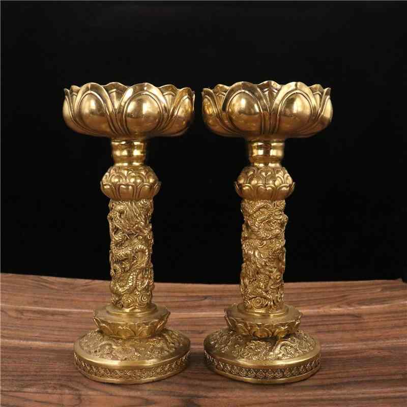 仏具 銅 供器 飾りつけ 家用 仏堂 飾りつけ 大時代 油灯 キャンドルスティック  仏壇 かざり付ける 言い慣わし 銅製 室内装飾 お寺さま風