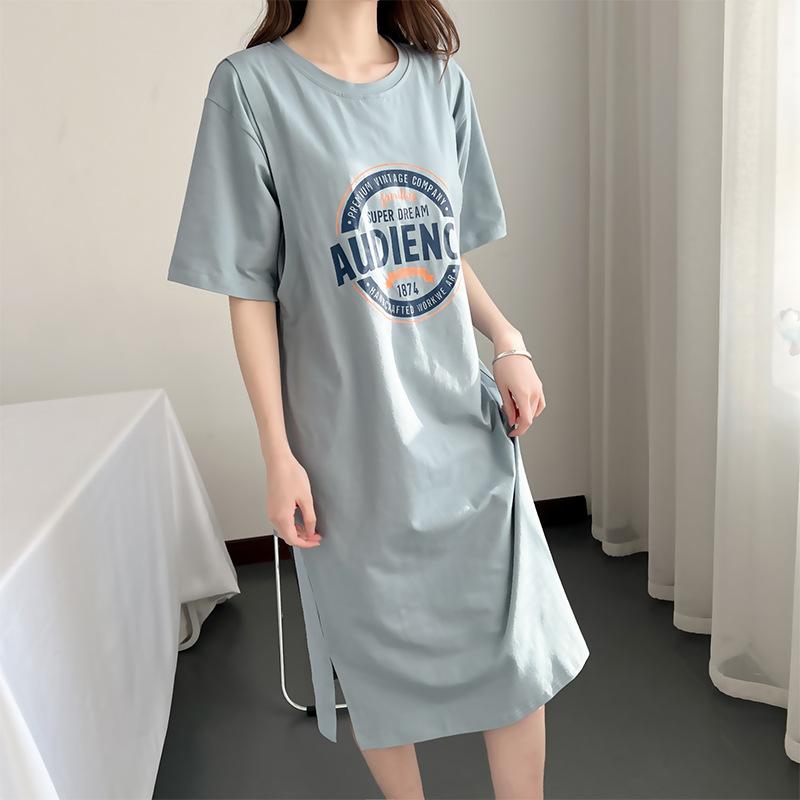 授乳服 女性用 夏 春夏 中長丈 ワンピース 綿 産後 外出用 薄手 吸湿速乾 通勤 普段使い 軽量 接触冷感 カジュアル トップス かわいい ブラック ピンク系
