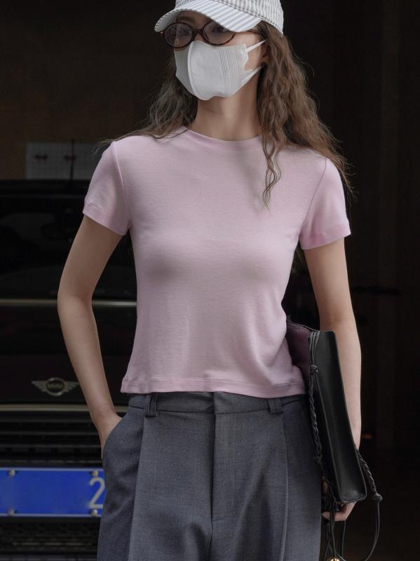 プルオーバー レディース 春夏 韓国 分かりやすい 毛糸 肩出し 短袖 トップス 好いたらしい 通気性 修身 か細い 填まる 軽さ 吸湿速乾 綿織物混 第一義的 コーデ 普段使い走り 黒いこと 白いこと 薄墨色 サクラ色 もの柔らか原料品 伸縮性 お上さん用