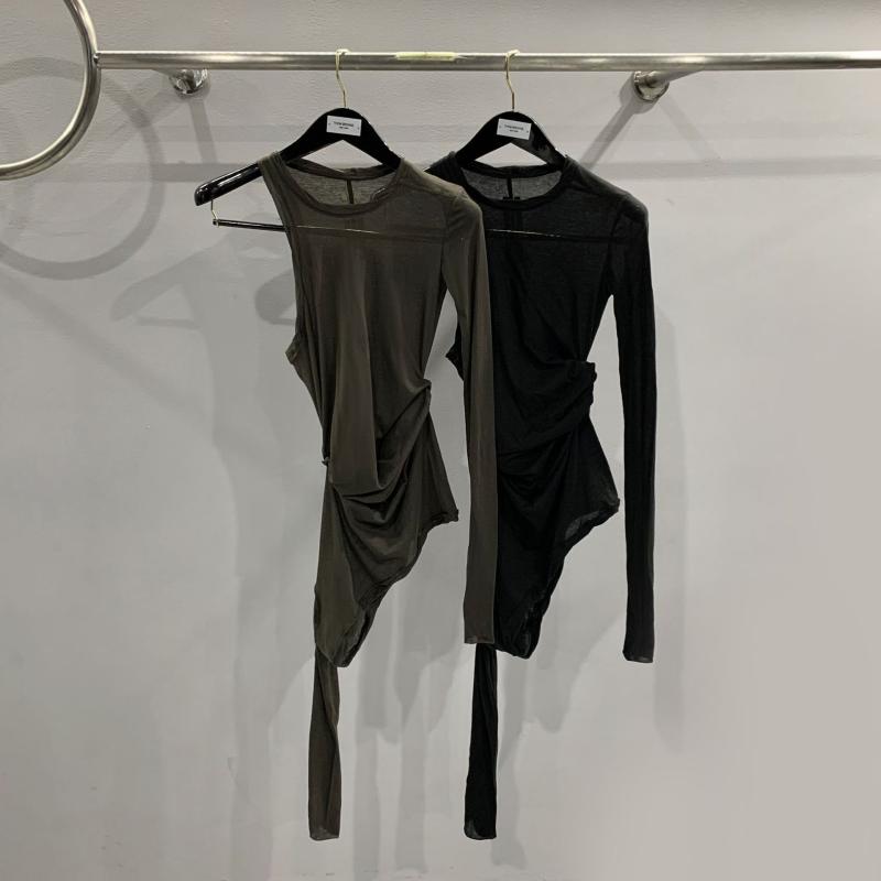 レディース 長袖 トップス ニット シャツ Tシャツ 薄手 快適 伸縮性 柔らかい素材 レイヤード インナー 普段使い カジュアル ブラック グレー ベージュ 通年