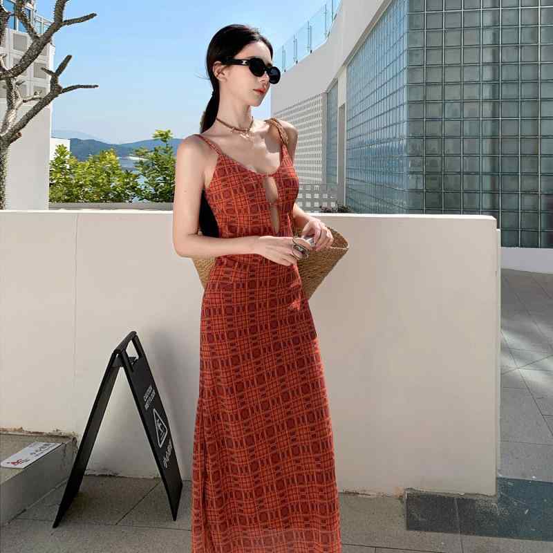 ワンピース レディース フレンチ ビンテージ Vネック レース 切り替え 花柄 プリント ミニドレス セクシー ビーチ リゾート 絶美 スリップ ロングドレス 女性用 かわいい 夏 春夏 軽量 通気性 綿混 コットン ハイネック フレア シルエッ